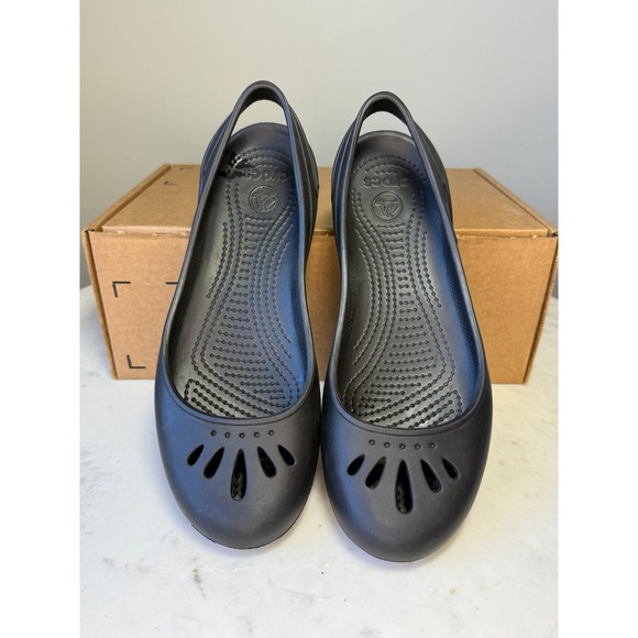 CROCS Shoes - Crocs Malindi Slingback Shoes Women's 8 Black Ballet Flats Slip On Sandals Sz 9